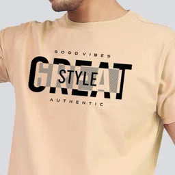 Greylongg Men Typography Printed Applique T-shirt image 2