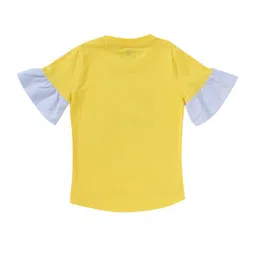 Cub McPaws Girls Yellow Printed T-shirt image 3