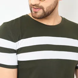 AUSK Men Striped Round Neck Cotton T-shirt image 5