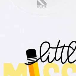 NUSYL Girls Typography Printed Short Sleeves T-shirt image 4