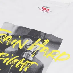 Flying Machine Men White Printed T-shirt image 2