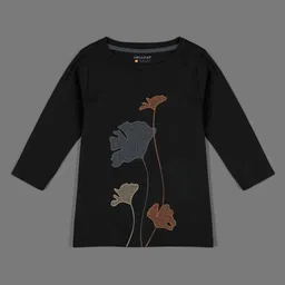 HELLCAT Girls Black & Blue Set Of 2 Printed Cotton T-shirt image 2