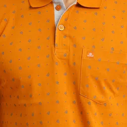 berry blues Floral Printed Polo Collar Short Sleeves Cotton T-Shirt image 2