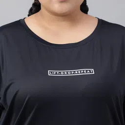 MKH Plus Size Typography Printed Dri-FIT Sports T-Shirt image 4