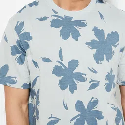 max Men Floral Printed Round Neck Pure Cotton T-shirt image 3