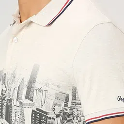 Pepe Jeans Graphic Printed Polo Collar T-shirt image 2