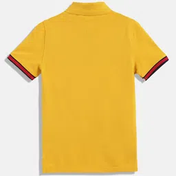 Tommy Hilfiger Boys Yellow Printed Polo Collar T-shirt image 2