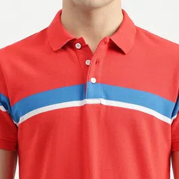 United Colors of Benetton Striped Polo Collar Pure Cotton T-shirt image 2