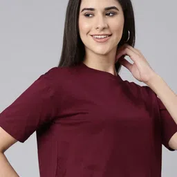 Kryptic Pack Of 2 Pure Cotton Drop-Shoulder Sleeves Relaxed Fit Crop T-shirts image 4