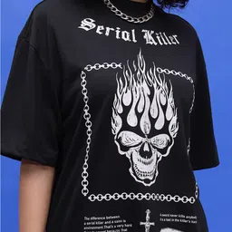 HIGHLANDER Unisex Graphic Printed Drop Shoulder Sleeves Oversized T-shirt image 5