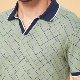 BYFORD by Pantaloons Geometric Printed Polo Collar Slim Fit T-shirt image 2