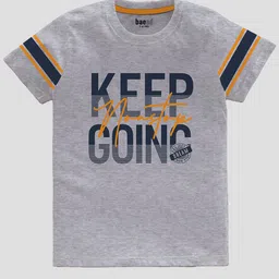 BAESD Boys Pack of 5 Typography Printed Round Neck Pure Cotton T-shirts image 3