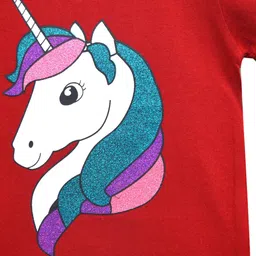 a.t.u.n. A T U N Girls Red Printed Applique T-shirt image 2
