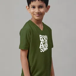 Friskers Boys Typography Printed V-Neck Pure Cotton Bio-Wash T-shirt image 4