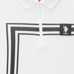 U.S. Polo Assn. Kids Boys Striped Polo Collar Pure Cotton T-shirt image 3