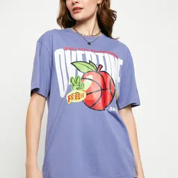 Skidlers Typography Printed Oversized Cotton T-shirt image 5