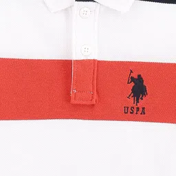 U.S. Polo Assn. Kids Boys Striped Polo Collar Pure Cotton T-shirt image 2