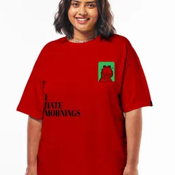 Bewakoof Plus Graphic Printed Oversized Pure Cotton Plus Size T-shirt image 3