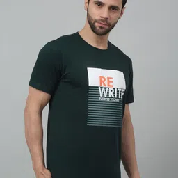 Cantabil Typography Printed Round Neck Half Sleeves Cotton T-Shirt image 3