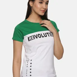 Trends Tower Colourblocked Typography Printed Pure Cotton T-shirt image 3