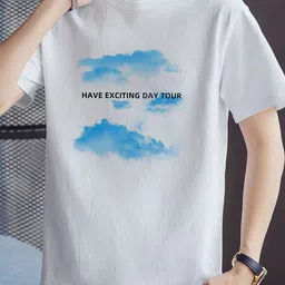 StyleCast x Revolte Men Typography Printed Raw Edge T-shirt image 3