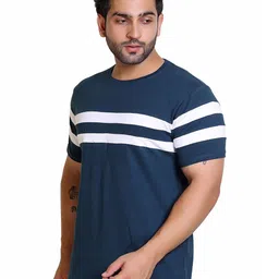 Gajraj Men Striped Monochrome Pockets T-shirt image 3