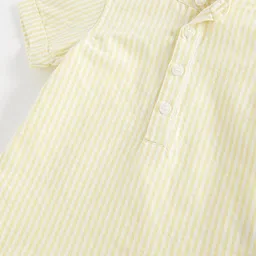 mothercare Kids Striped Henley Neck Pure Cotton T-shirt image 2