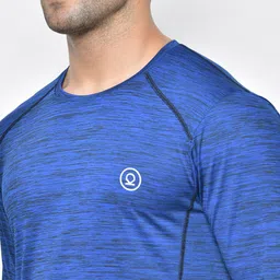 CHKOKKO Abstract Printed Round Neck Long Sleeves Raw Edge Sports T-shirt image 5