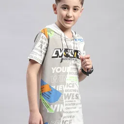 Monte Carlo Boys Typography Printed Hooded T-shirt image 5