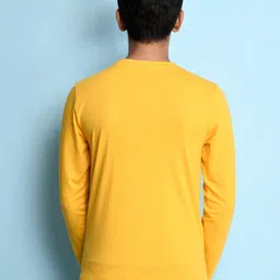 NUSYL Boys Yellow Typography Printed T-shirt image 2