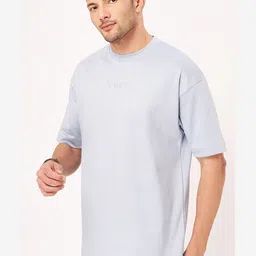 ZU Drop-Shoulder Sleeves Oversized Cotton T-shirt image 2