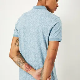 max Floral Printed Polo Collar Slim Fit T-shirt image 4