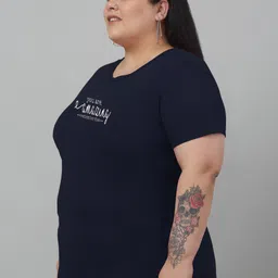 Trend Level Typography Printed Short Sleeves Round Neck Cotton T-shirt image 5