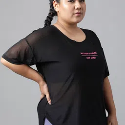 MKH Plus Size Typography Printed Dri-FIT Relaxed Fit Sports T-shirt image 4