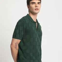 THE BEAR HOUSE Checked Polo Collar Cotton T-shirt image 3