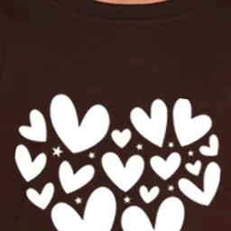 NUSYL Girls Hearts Printed Round Neck Casual T-shirt image 3