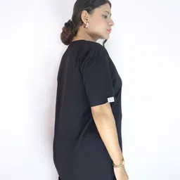 Soho Boho Studio Typography Printed Relaxed Fit Pure Cotton Casual Longline T-Shirt image 3