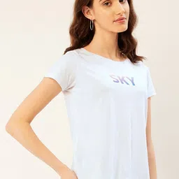 ether White Typography Printed Pure Cotton T-shirt image 3