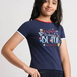 Beverly Hills Polo Club Girls Typography Printed Short Sleeves Casual T-shirt image 3