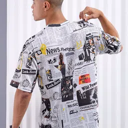 The Indian Garage Co Conversational Printed Round Neck Oversized T-shirt image 4