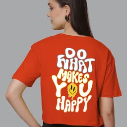 Friskers Women Typography Printed V-Neck Applique T-shirt-picture-25