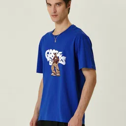 MISCHIEF MONKEY Men Graphic Printed Round Neck Cotton Oversized T-Shirt image 4