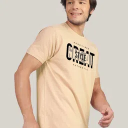 Greylongg Men Typography Printed Applique T-shirt image 3