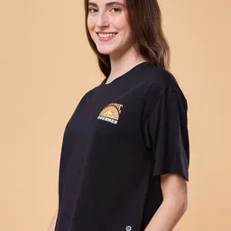 Enamor Printed Cotton Drop-Shoulder Sleeves Boxy T-shirt image 5