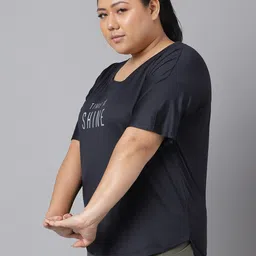 MKH Plus Size Typography Printed Relaxed Fit Dri-FIT Sports T-shirt image 2