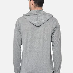 mack jonney VIMAL JONNEY Men Pack Of 2 Grey & Blue Solid Hood T-shirt image 3
