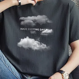 StyleCast x Revolte Men Typography Printed Raw Edge T-shirt image 5