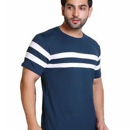 Gajraj Men Striped Monochrome Pockets T-shirt image 4