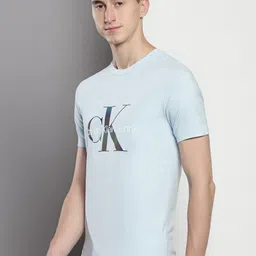 Calvin Klein Jeans Typography Printed Applique Slim Fit Cotton T-shirt image 4