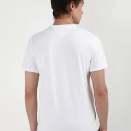 Tommy Hilfiger Men Embroidered Typography Round Neck Pure Cotton Slim Fit T-shirt image 4